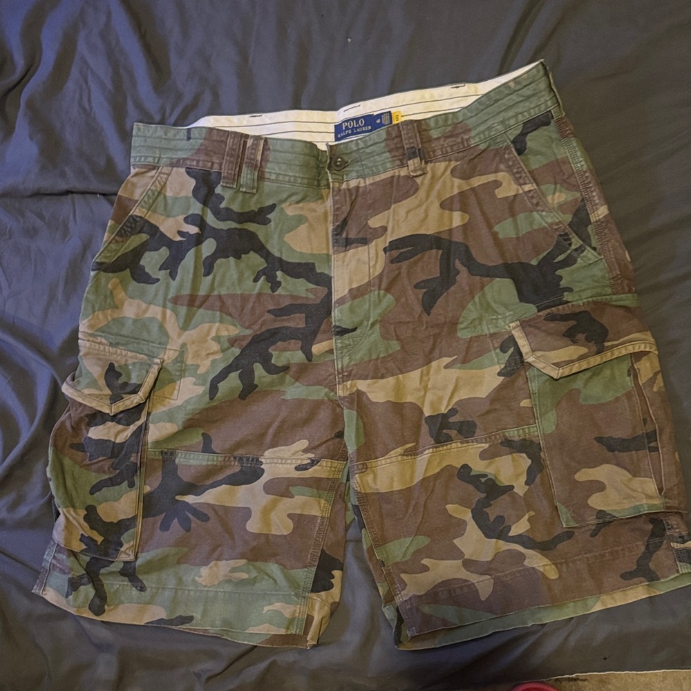 Polo by Ralph Lauren Men's Green and Brown Cargo Shorts